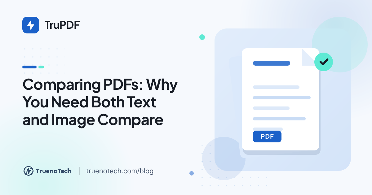 Two PDF documents side by side with their differences highlighted